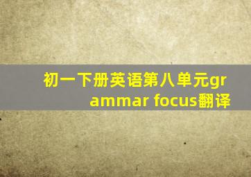 初一下册英语第八单元grammar focus翻译